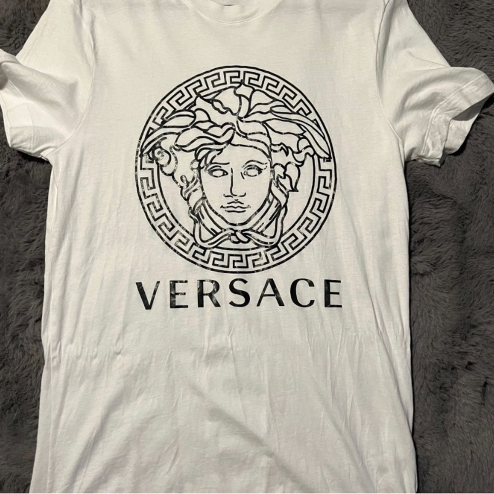 Versace white logo t shirt M Authentic